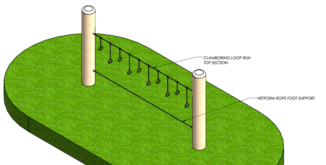 Clambering Loop Run w/5/8" walk rope - The MAiZE