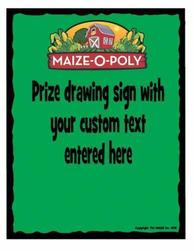 Custom Prize Drawing Sign (Optional)