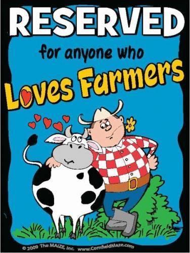 Love Farmers Parking Sign