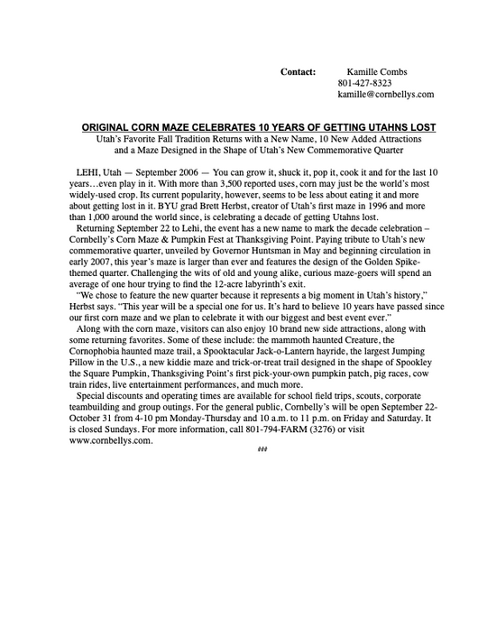 Opening Maze Press Release