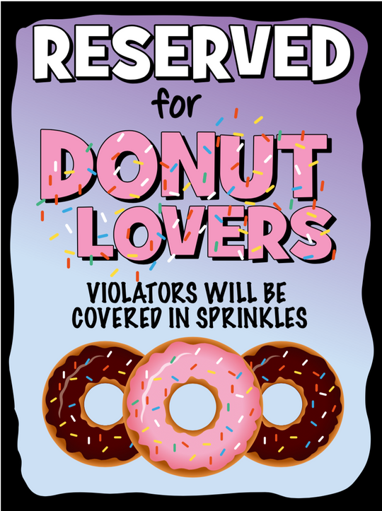 Donut Parking Sign
